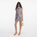 Grey Taffeta Mini Skirt