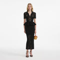 Black Bow Crochet Midi Dress