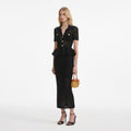 Black Bow Crochet Midi Dress