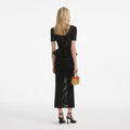 Black Bow Crochet Midi Dress