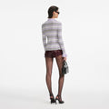 Grey Stripe Rib Knit Top