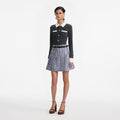 Grey Contrast Collar Cardigan