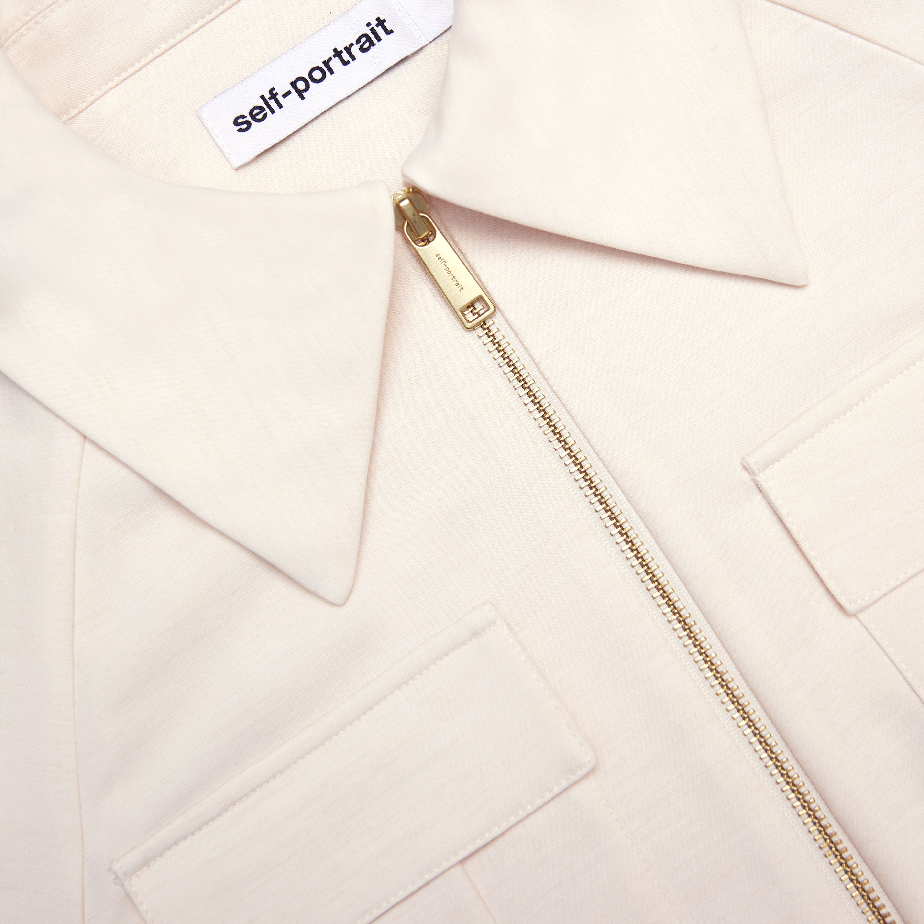 Cream Twill Midi Dress