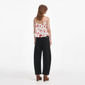 White Floral Plisse Top