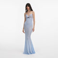Blue Strappy Georgette Maxi Dress