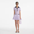 Lilac Pointelle Knit Mini Dress
