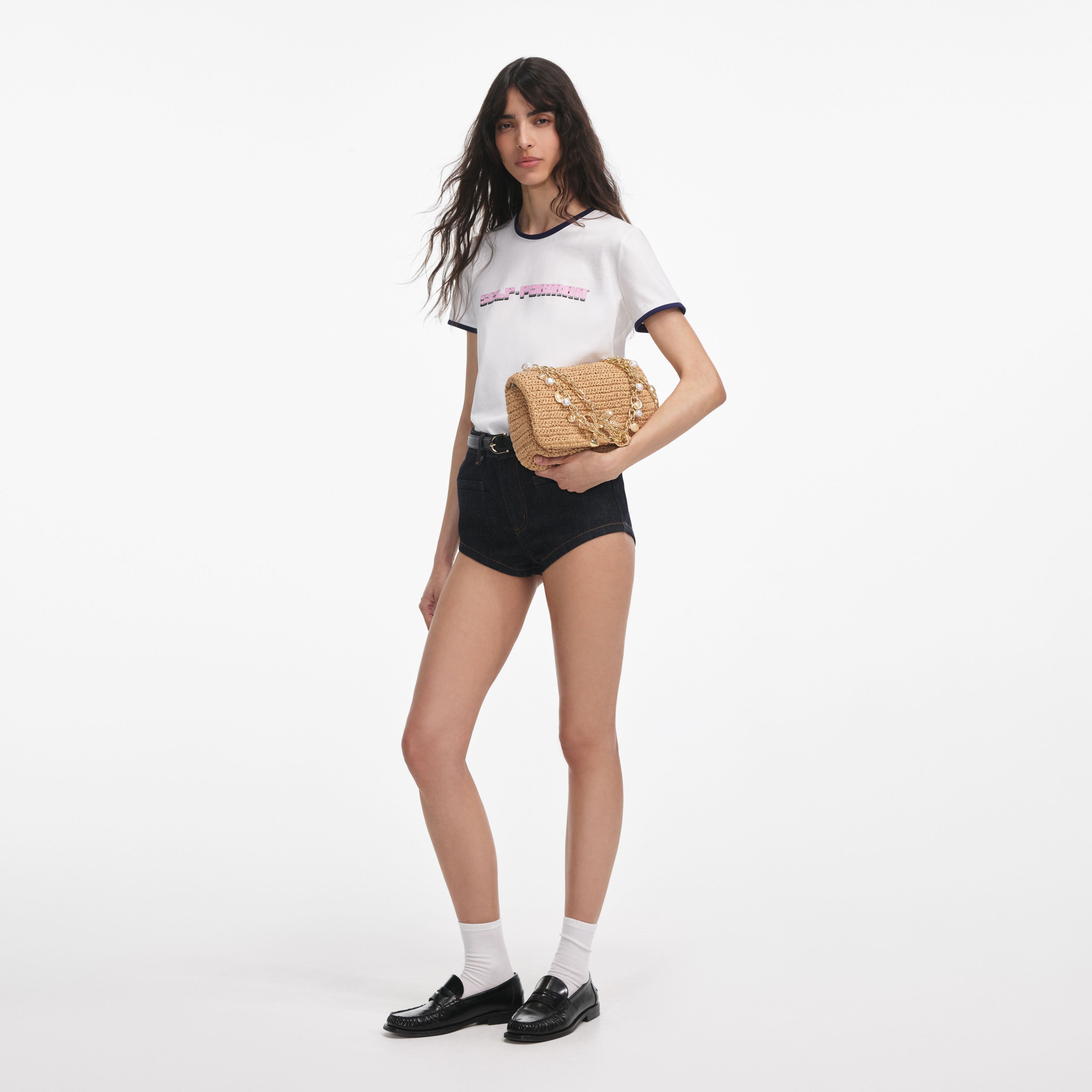 White T-Shirt With Pink SP Logo