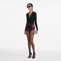 Burgundy Leather Shorts