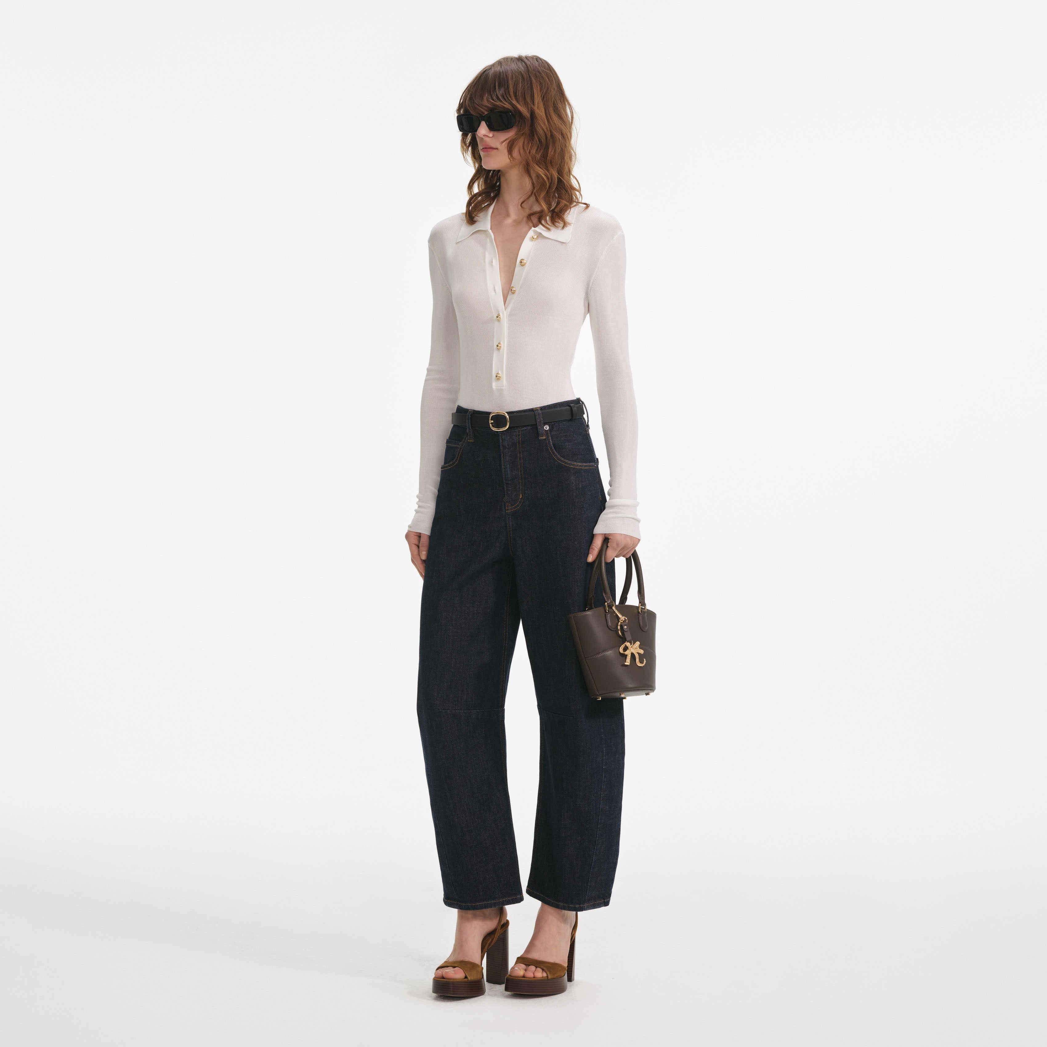 White Viscose Knit Bodysuit