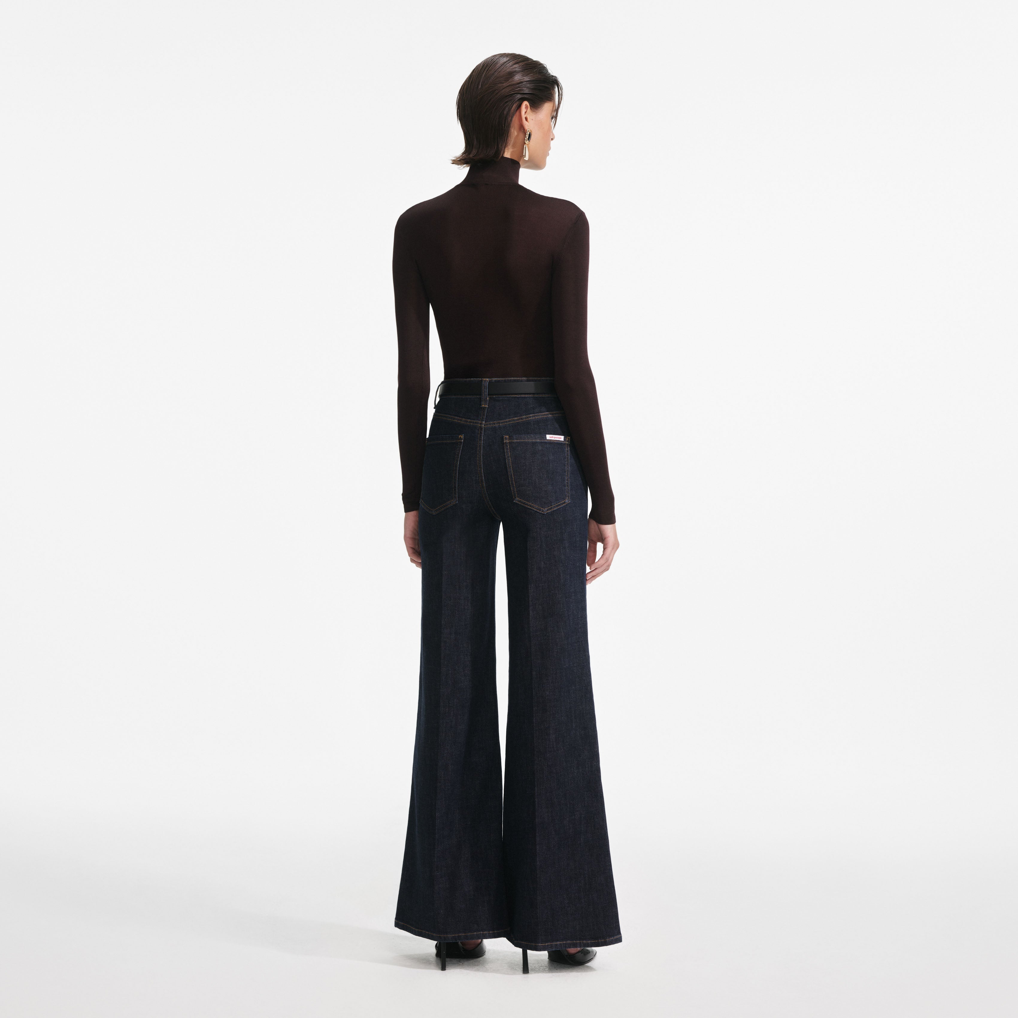 Brown Viscose Knit Top
