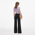 Lilac Viscose Knit Short Sleeve Top