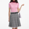 Pink Viscose Knit Short Sleeve Top