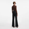 Brown Metallic Viscose Knit Top