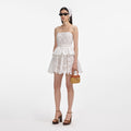 White Cotton Broderie Mini Dress