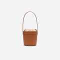 Brown Leather Shoulder Bow Bag