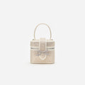 Champagne Satin Rhinestone Vanity Case