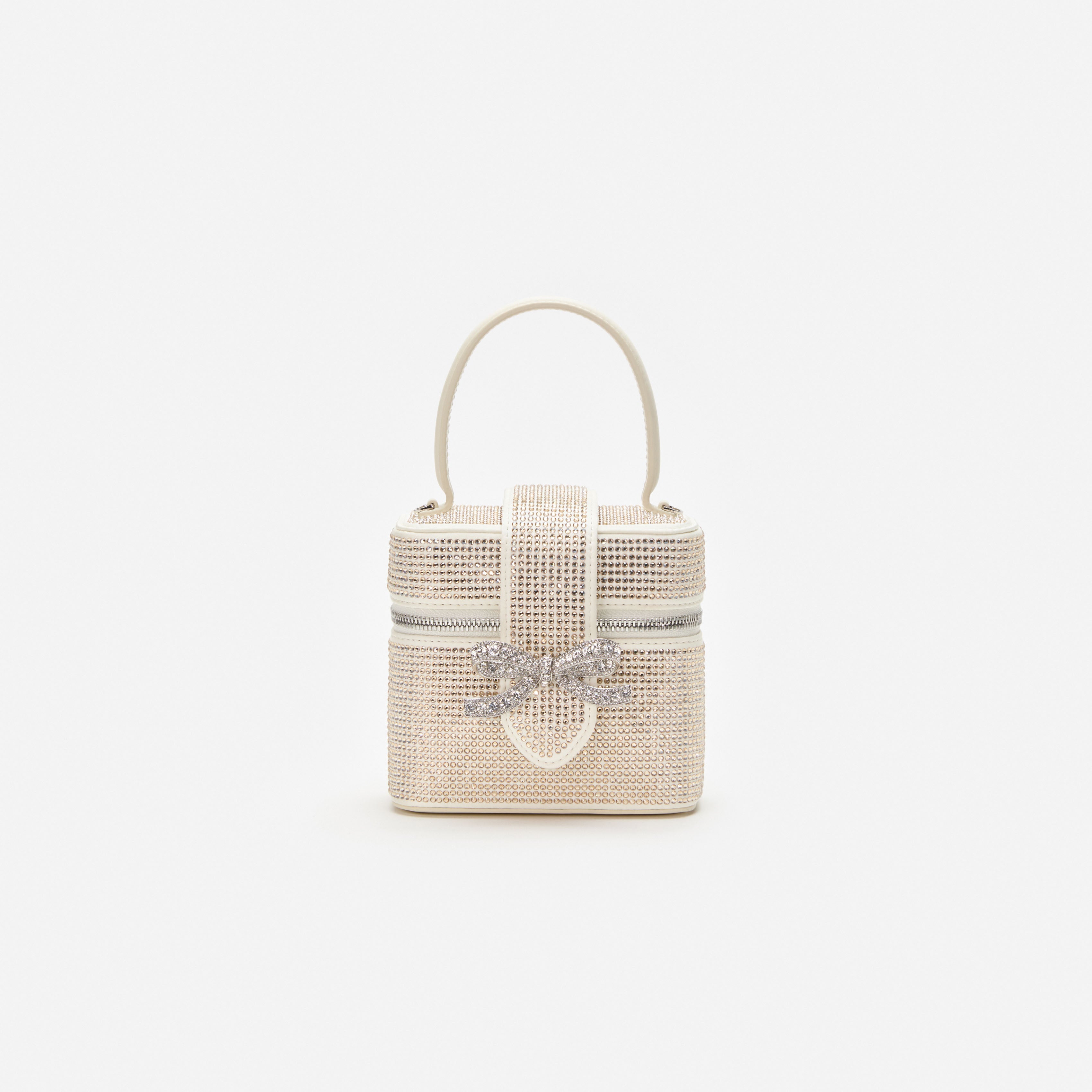 Champagne Satin Rhinestone Vanity Case