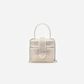 Champagne Satin Rhinestone Vanity Case
