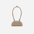Grey Suede Mini Shoulder Bag With Charm