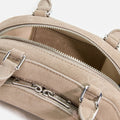 Grey Suede Mini Shoulder Bag With Charm
