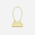 Yellow Leather Mini Shoulder Bag With Charm