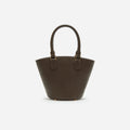 Dark Brown Leather Charm Tote Bag