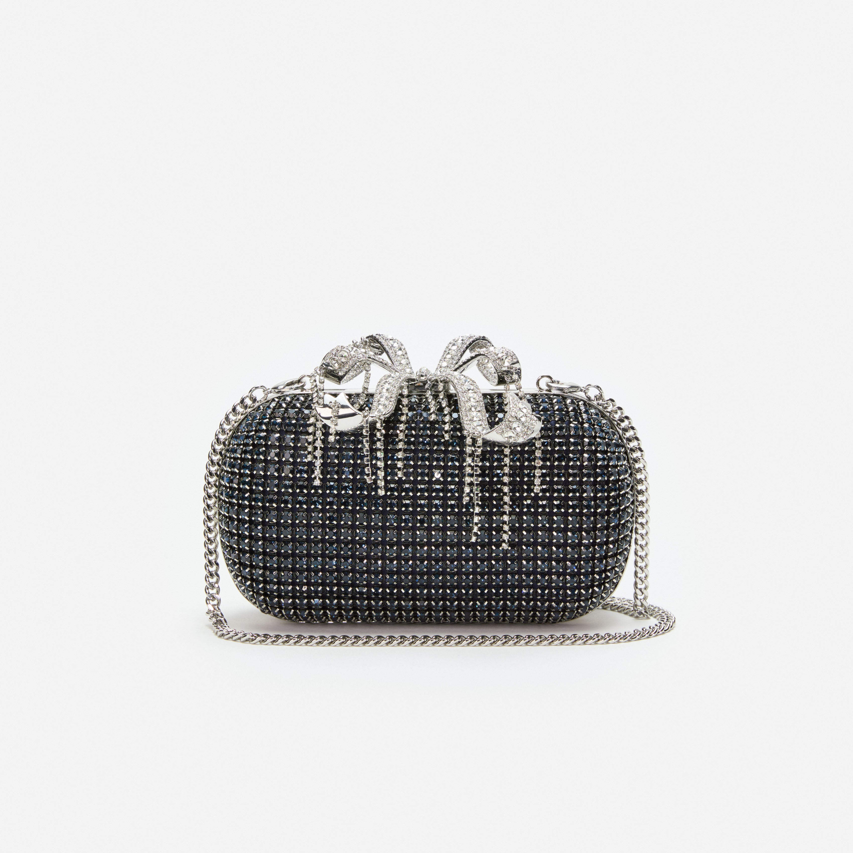 Navy Chainmail Clutch Bag