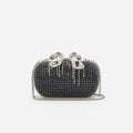 Navy Chainmail Clutch Bag