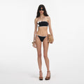 Black Crochet Flower Bikini Top