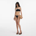 Black Crochet Flower Bikini Top