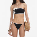 Black Crochet Flower Bikini Bottoms