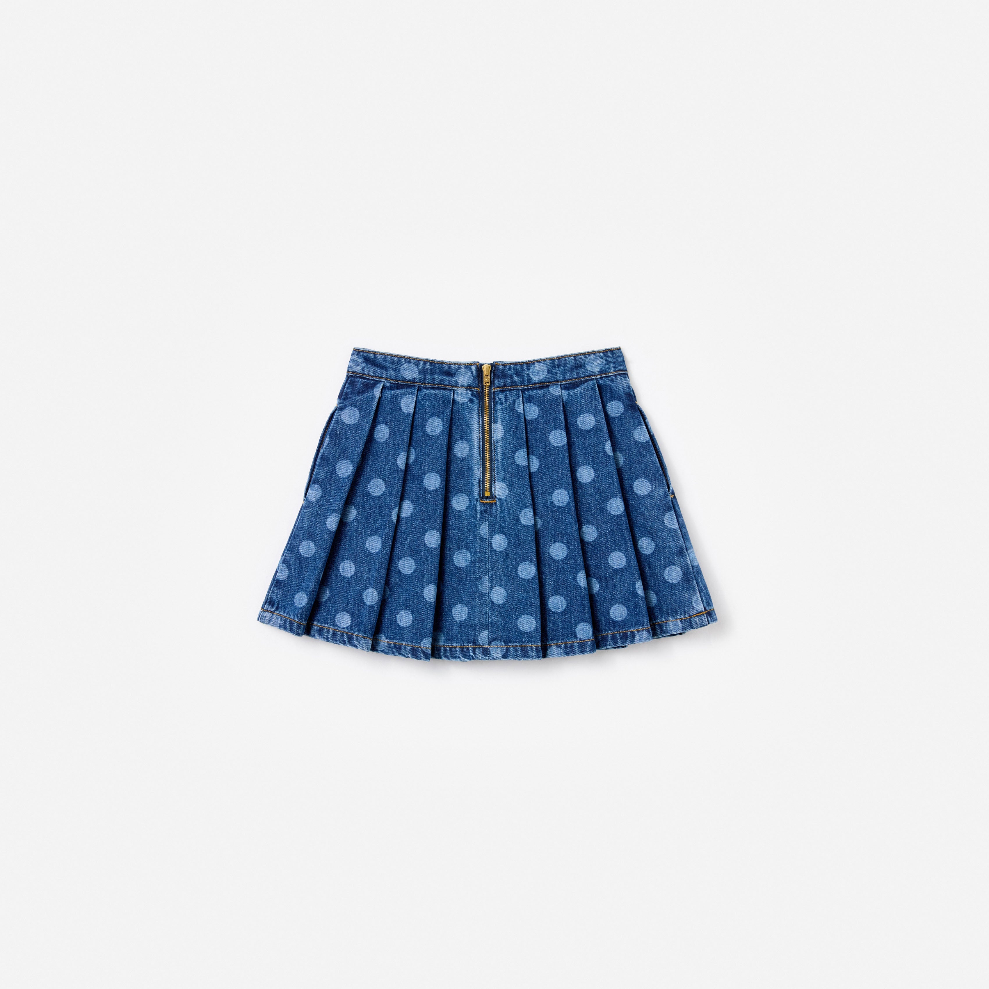 Polka Dot Denim Skirt