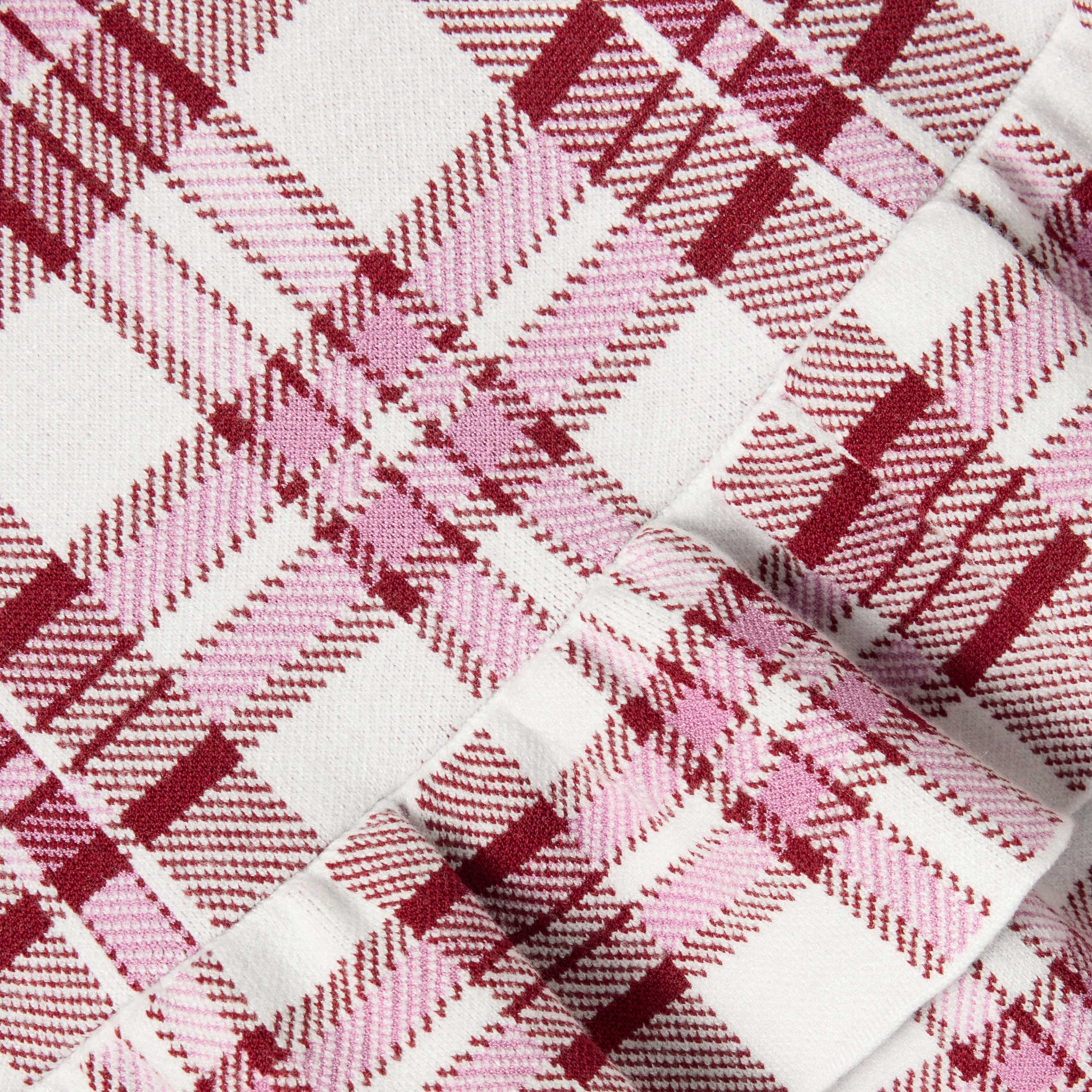 Burgundy Check Knit Skirt