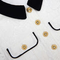 White Lace Contrast Collar Dress