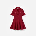 Burgundy Pointelle Knit Dress
