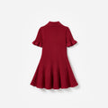 Burgundy Pointelle Knit Dress