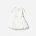 White Lace Bow Detail Dress