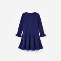 Navy Pointelle Knit Dress