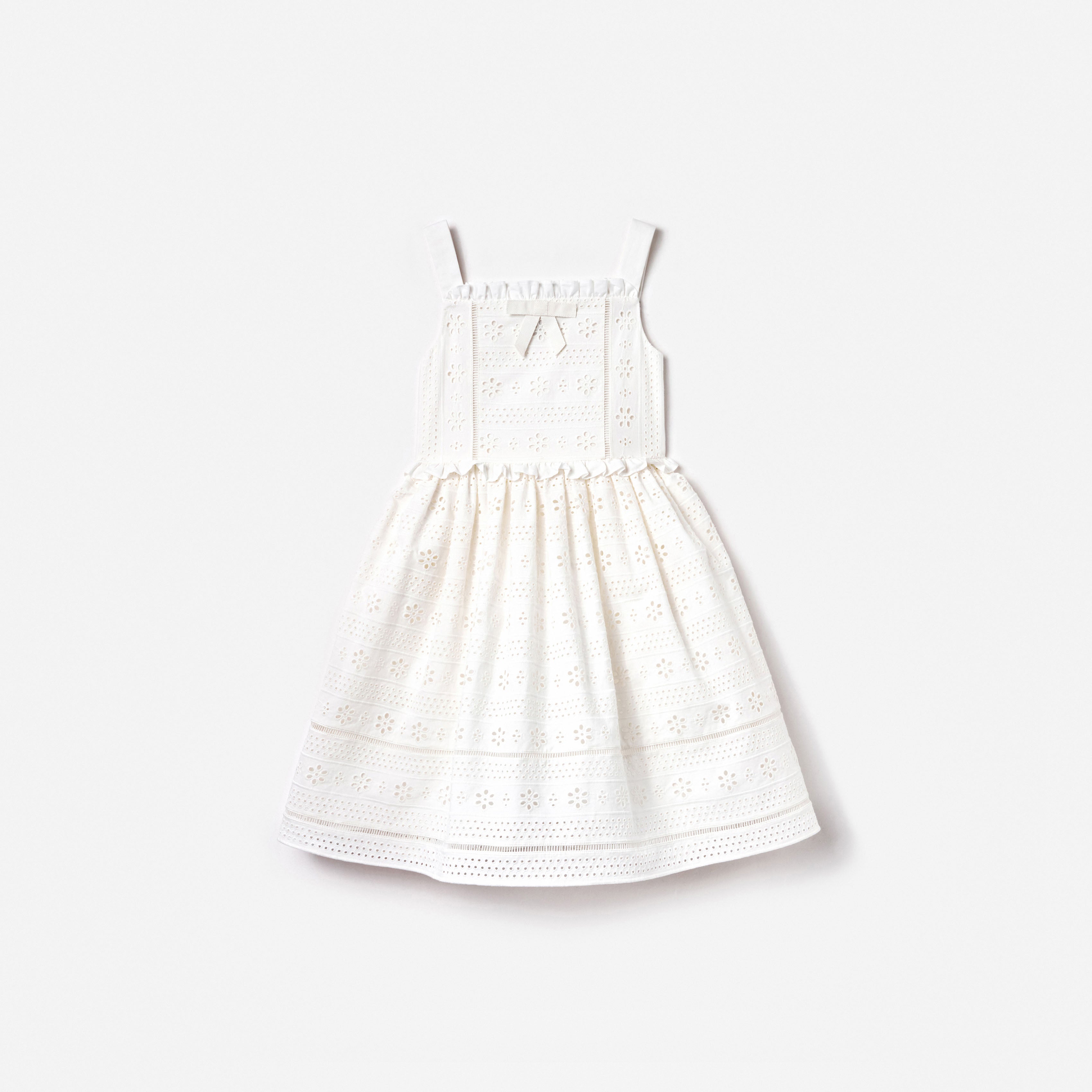 White Cotton Broderie Dress