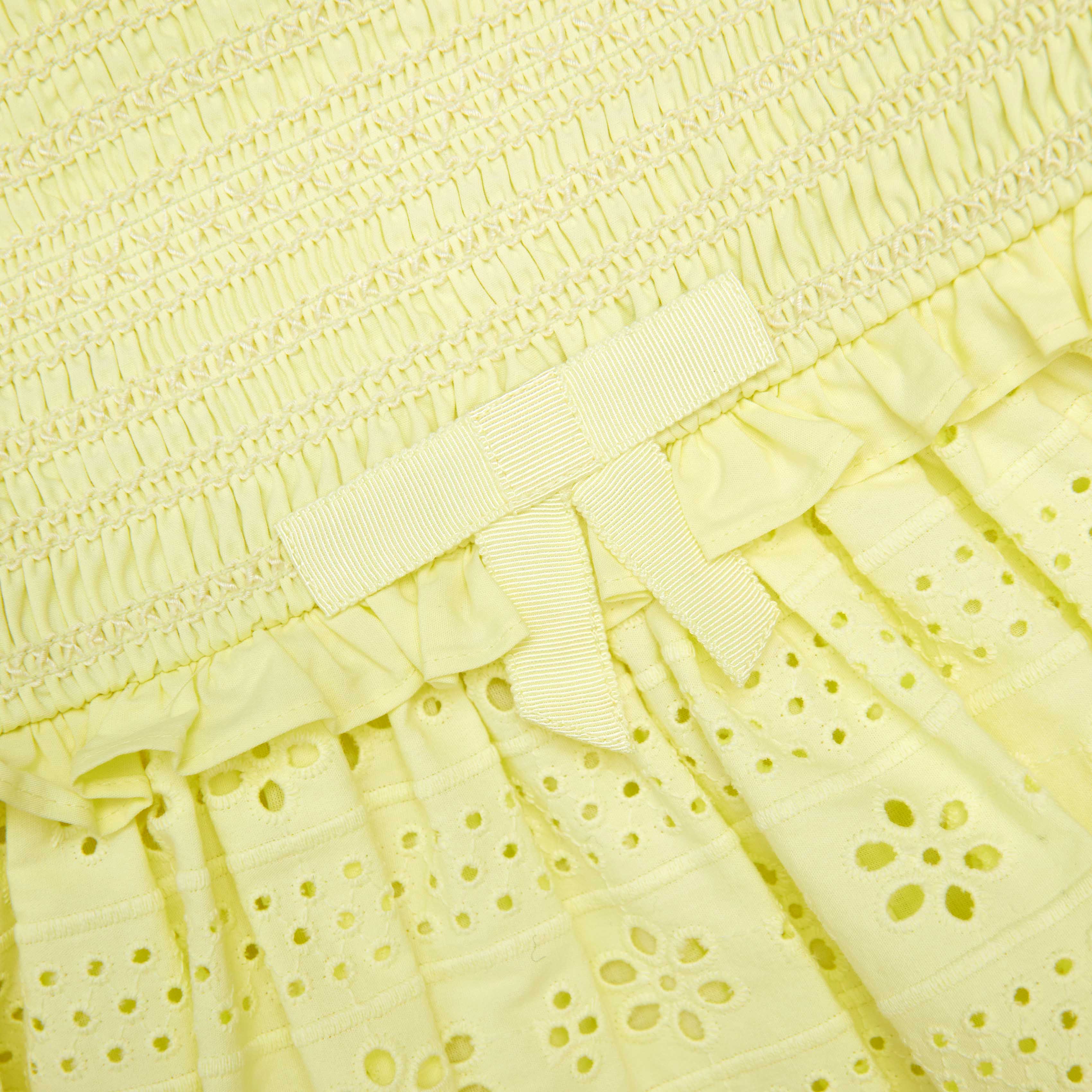 Yellow Cotton Broderie Dress