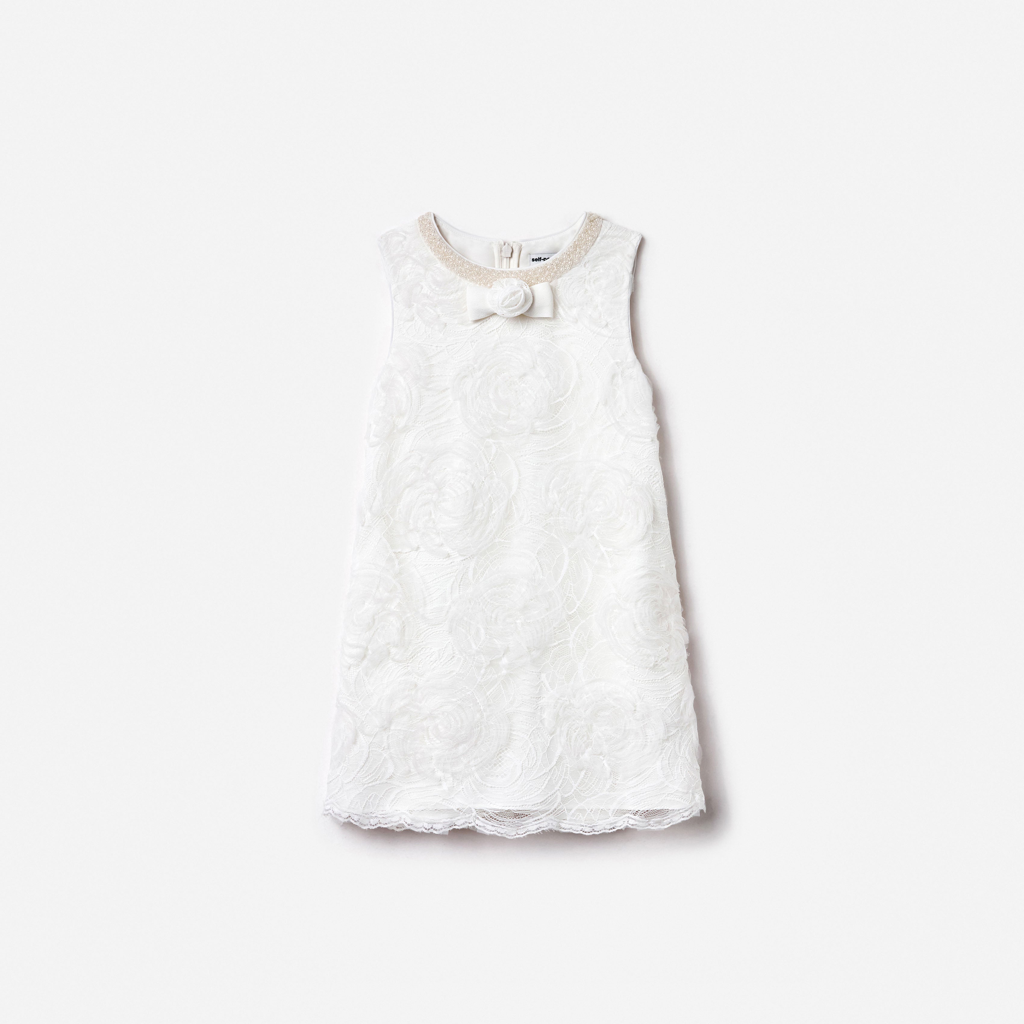 White 3D Lace Dress