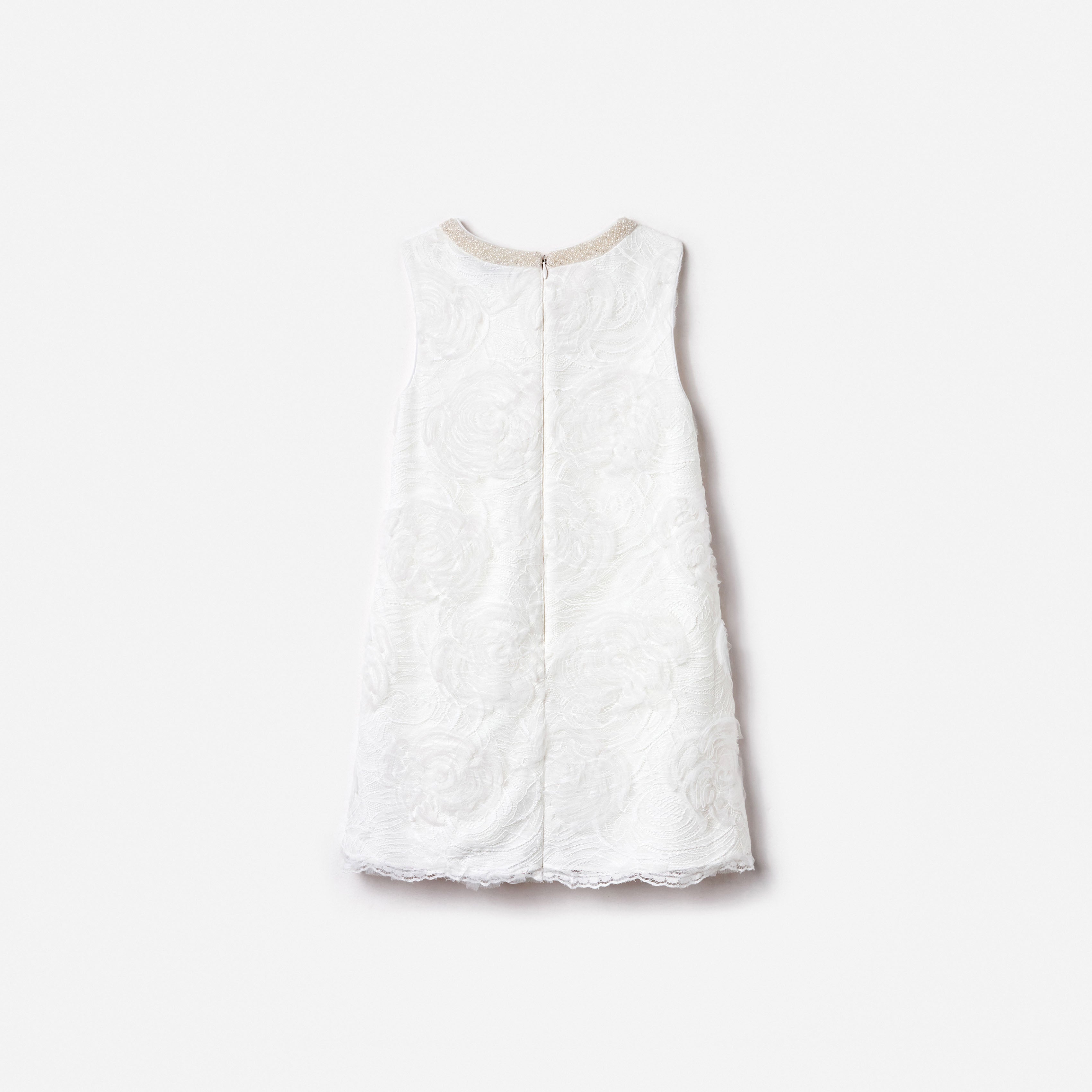 White 3D Lace Dress
