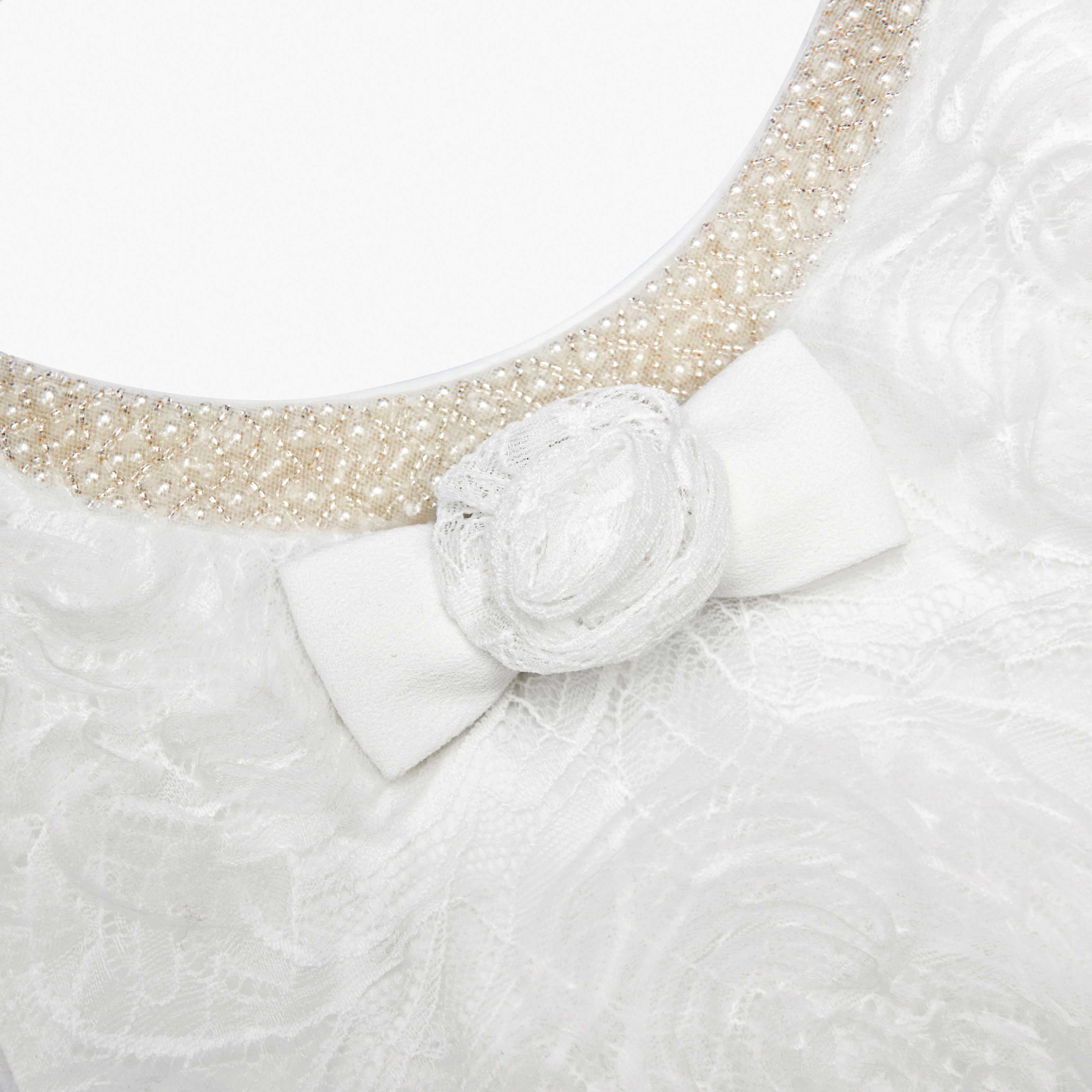 White 3D Lace Dress