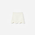 Cream Textured Bow Detail Knit Skirt