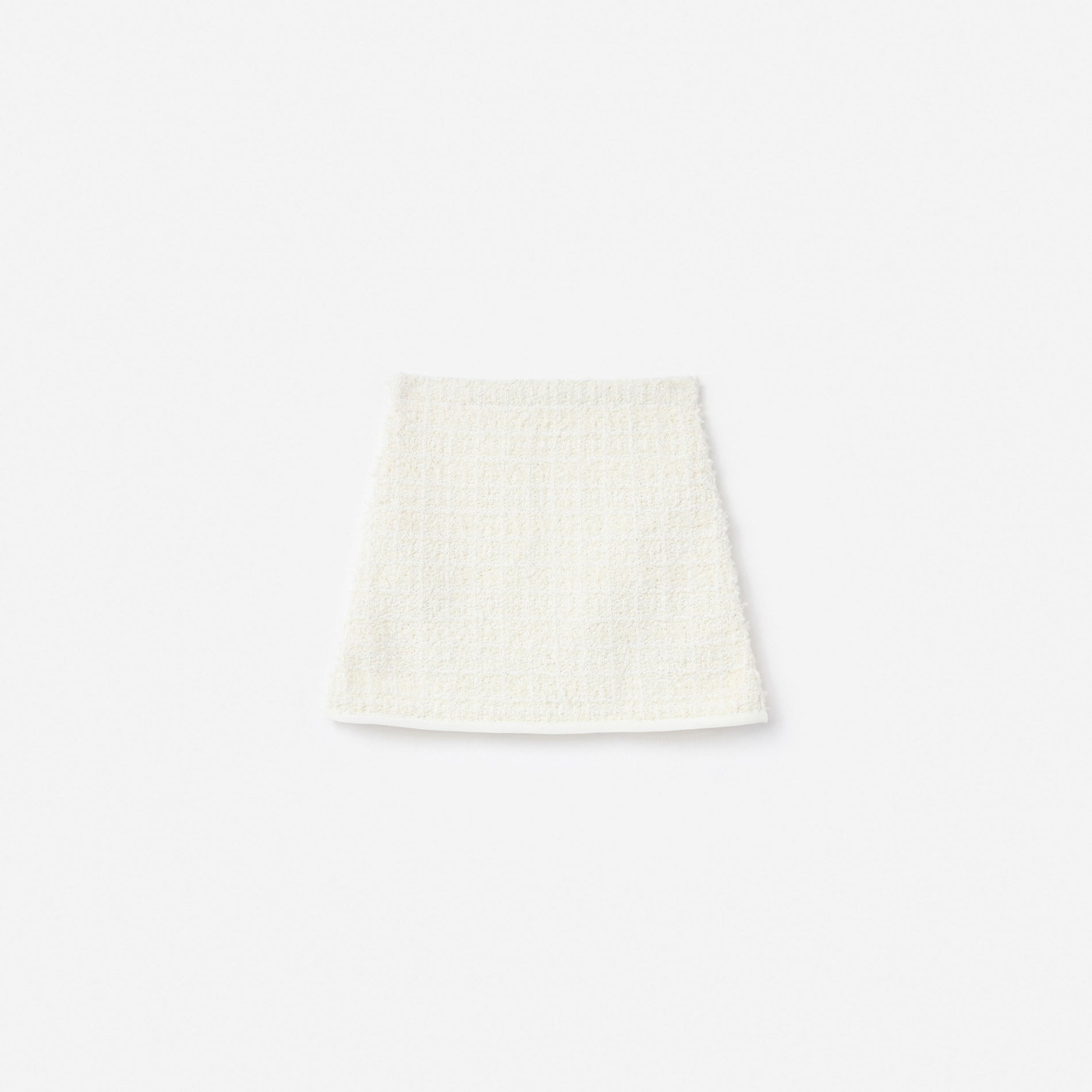 Cream Textured Bow Detail Knit Skirt