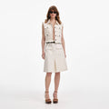 Cream Denim Sleeveless Top