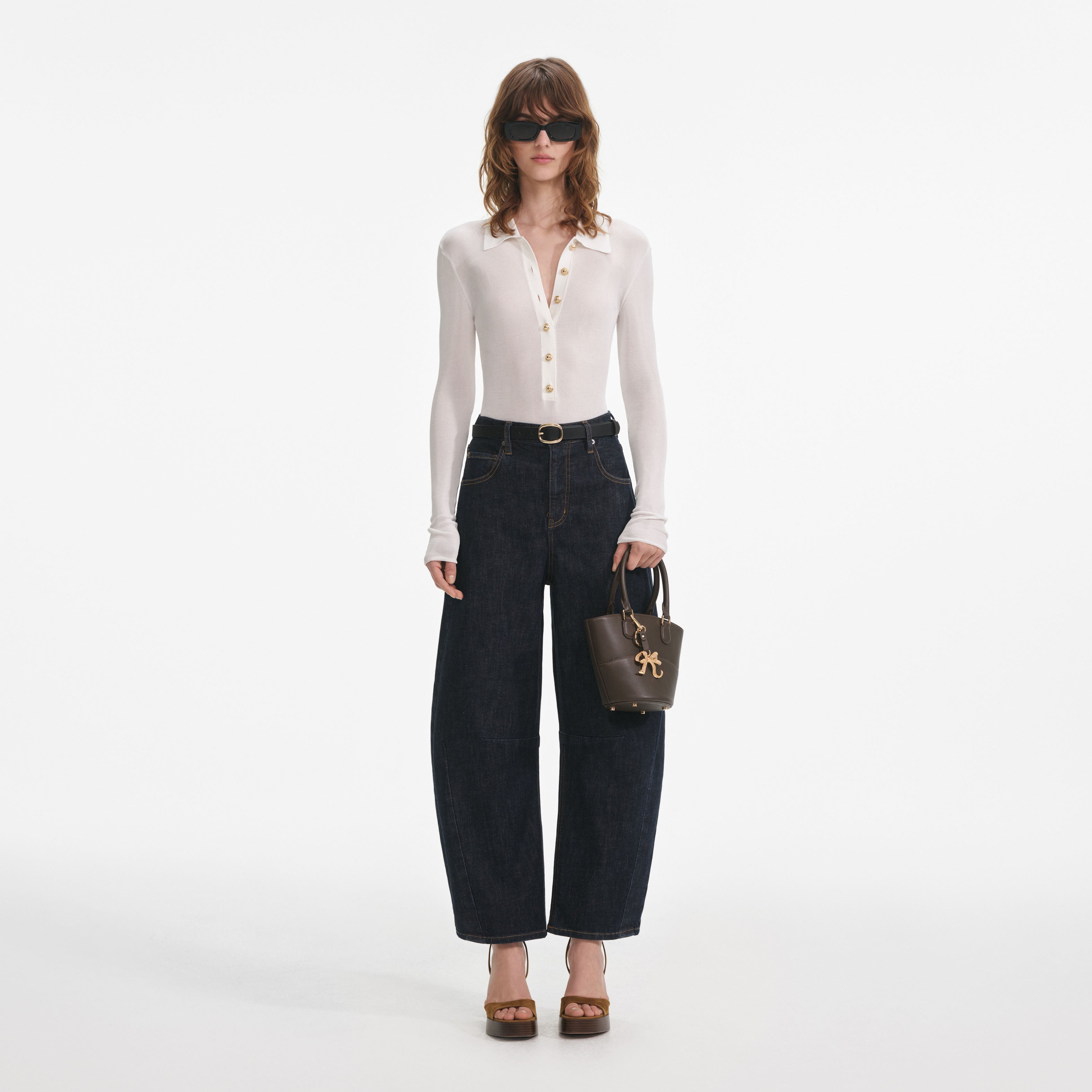 Indigo Barrel Leg Jeans