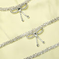 Yellow Crepe Crystal Trim Mini Dress