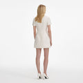 Cream Sequin Boucle Bow Mini Dress