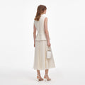 Cream Boucle Sleeveless Midi Dress